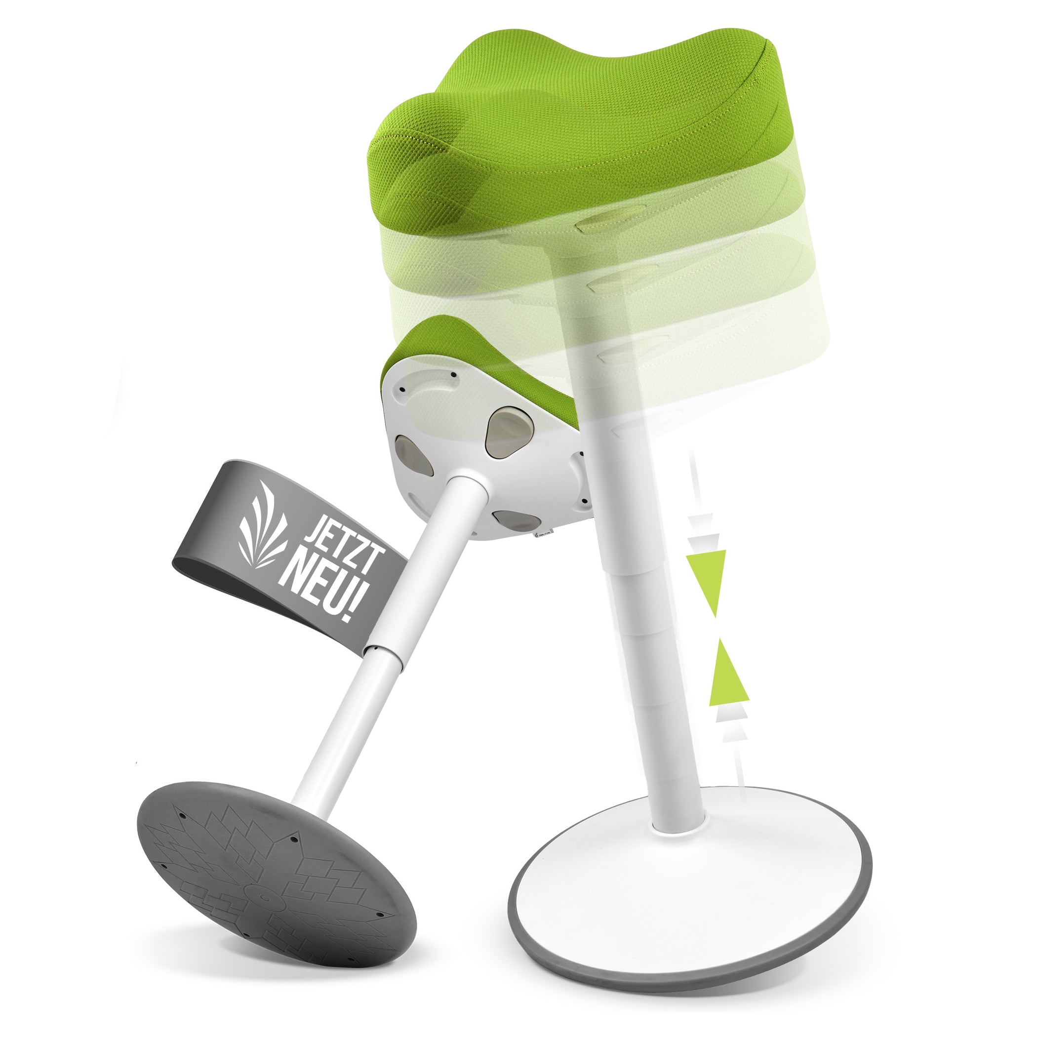 VINA Home SH-01 Bürohocker, Ergonomisch, Höhenverstellbar, Rutschfest - Sitzhocker/ Stehhocker für Arbeit & Freizeit