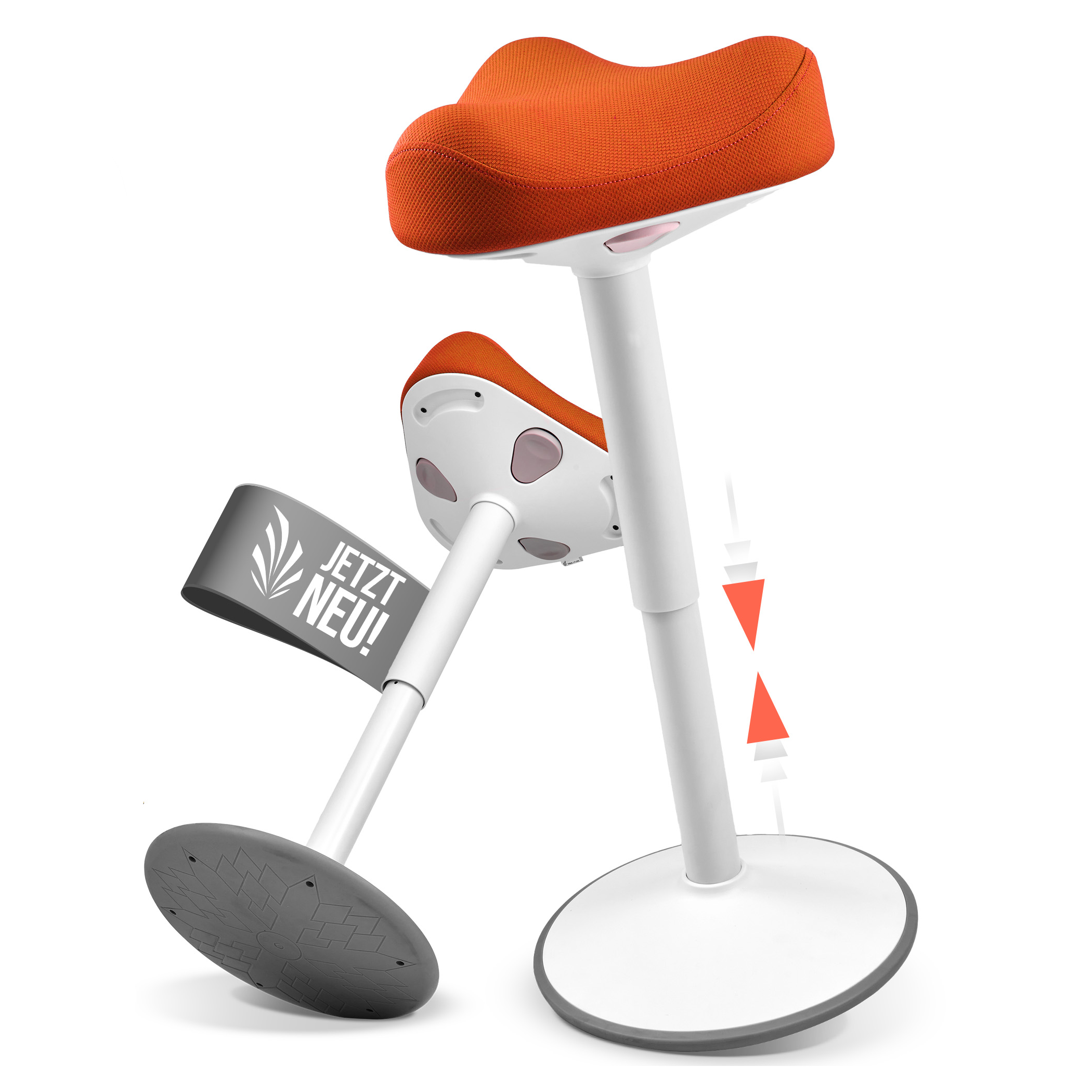 VINA Home SH-01 Bürohocker, Ergonomisch, Höhenverstellbar, Rutschfest - Sitzhocker/ Stehhocker für Arbeit & Freizeit