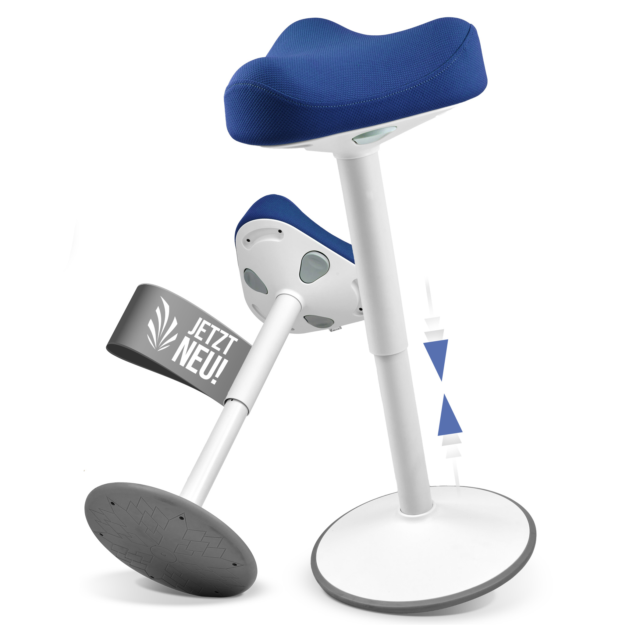 VINA Home SH-01 Bürohocker, Ergonomisch, Höhenverstellbar, Rutschfest - Sitzhocker/ Stehhocker für Arbeit & Freizeit