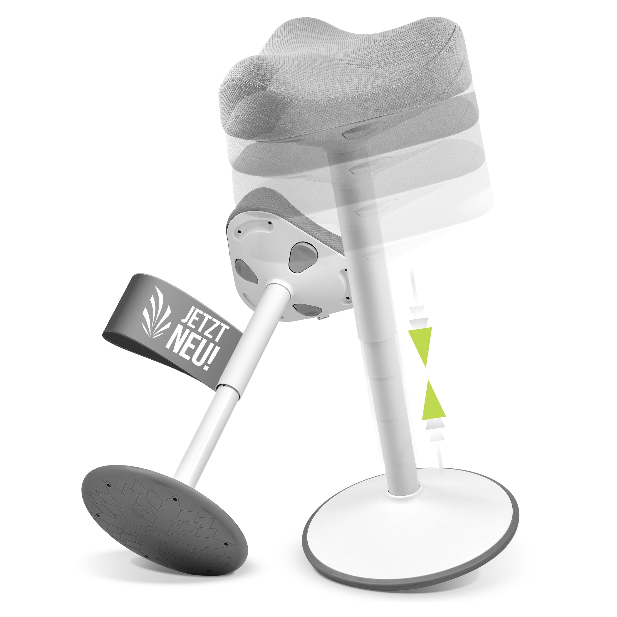 VINA Home SH-01 Bürohocker, Ergonomisch, Höhenverstellbar, Rutschfest - Sitzhocker/ Stehhocker für Arbeit & Freizeit