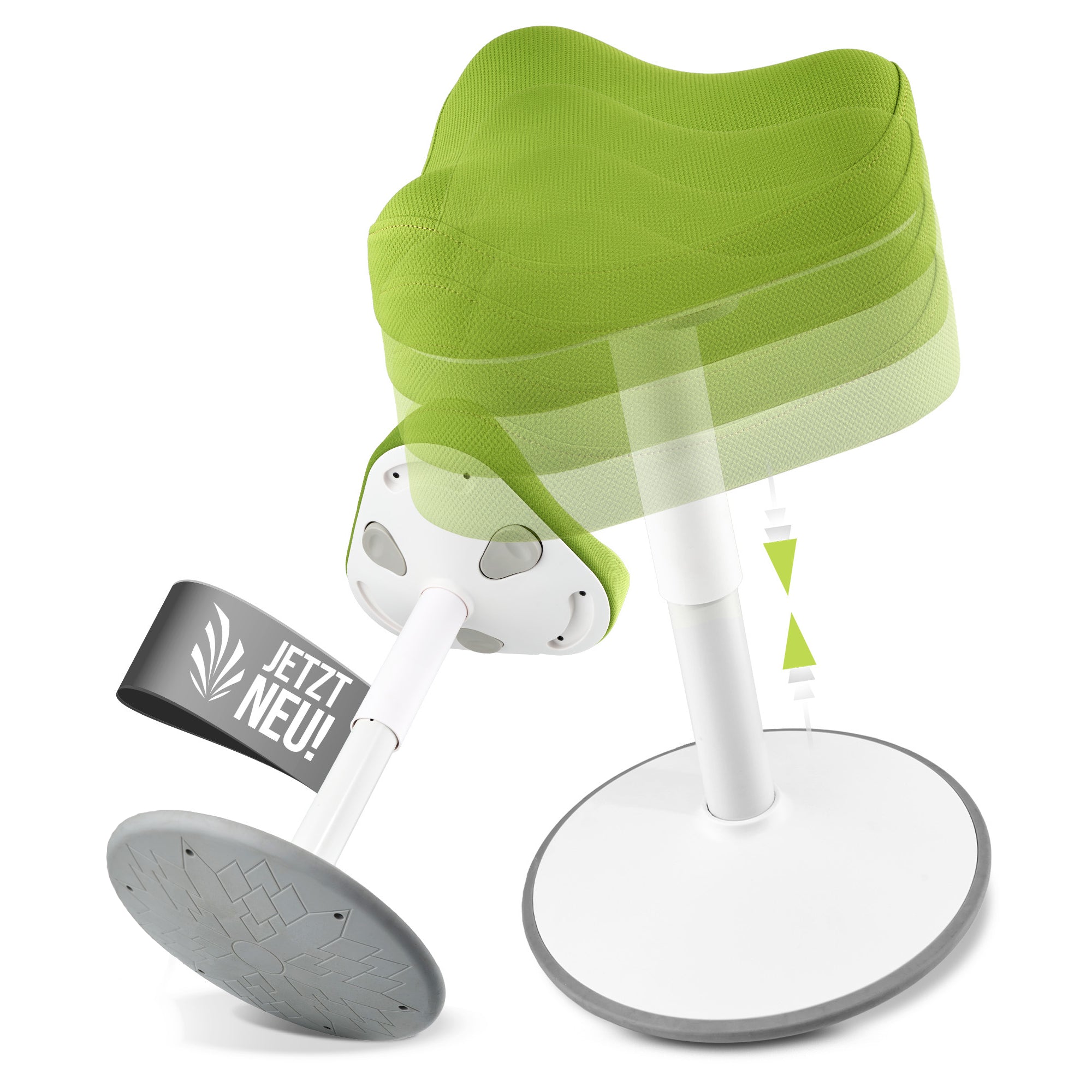 VINA Home SH-01S Bürohocker, Ergonomisch, (47 - 65cm) Höhenverstellbar, Rutschfest - Sitzhocker für Arbeit & Freizeit